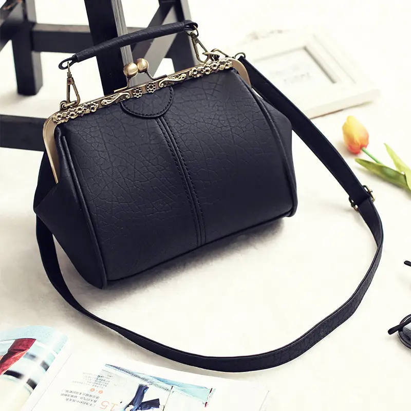 Black Korean Style Women's Shoulder Bag with Clip Buckle — feature 71