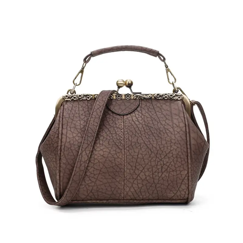 Black Korean Style Women's Shoulder Bag with Clip Buckle