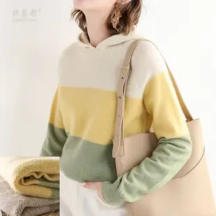 Women Wool Blend Turtleneck Sweater Brown — feature 24