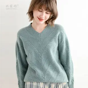 Women Wool Blend Turtleneck Sweater Brown — feature 25