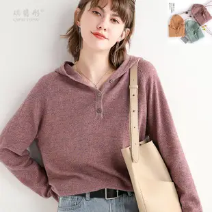 Women Wool Blend Turtleneck Sweater Brown — feature 31