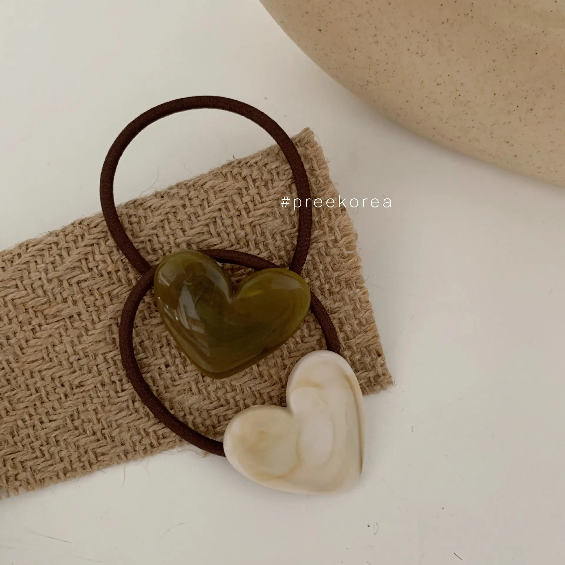 Korean Ink Heart Hair Rope 2021 Winter - Image 6