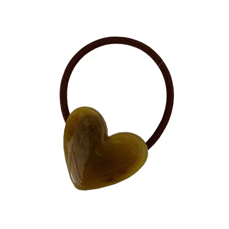 Korean Ink Heart Hair Rope 2021 Winter - Image 7