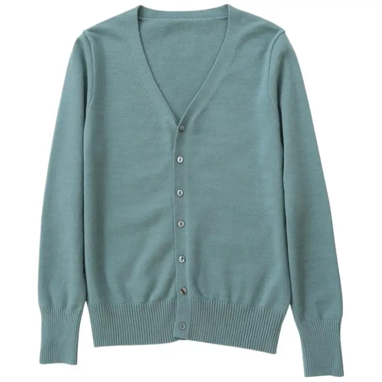 Women V Neck Knitted Cardigan Long Sleeve Pink - Image 15