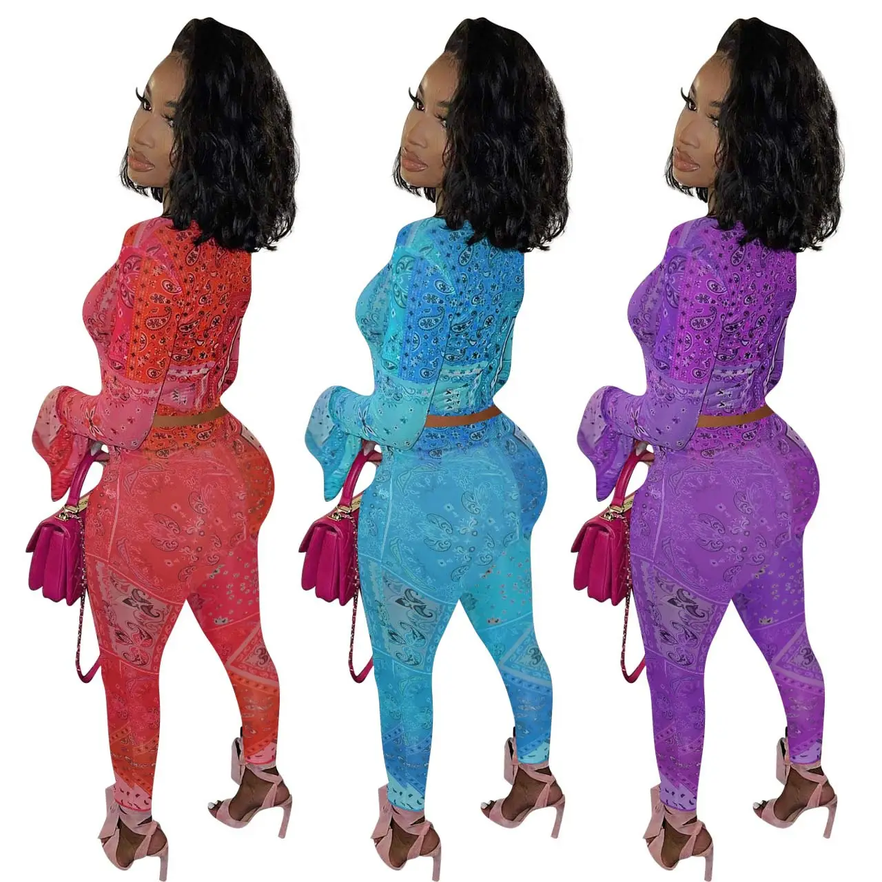 Sexy Printed Two-Piece Set for Women