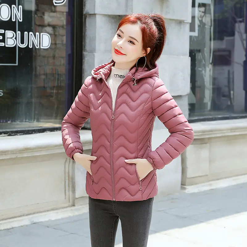 Women's Slim Fit Green Puffer Coat Plus Size - Image 3