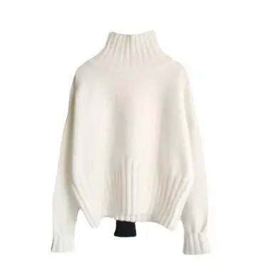 Women's White Pullover Turtleneck Sweater Set - Image 5