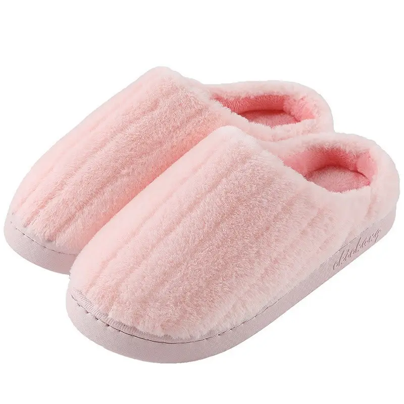 Autumn and Winter Cotton Slippers for Female Couples Indoor Home Household Non-Slip Thick Soles Warm and Poop-Feeling Plush Men Wholesale