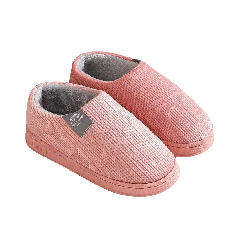 Autumn and Winter Cotton Slippers for Female Couples Indoor Home Household Non-Slip Thick Soles Warm and Poop-Feeling Plush Men Wholesale