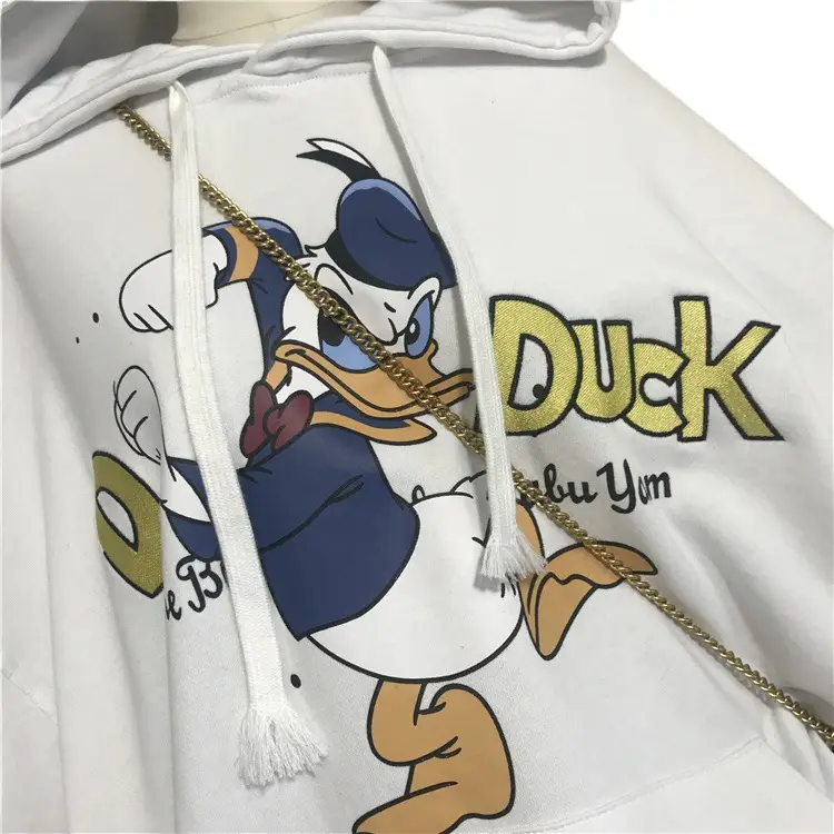 2026 Cartoon Print Hooded Fleece Sweatshirt Women