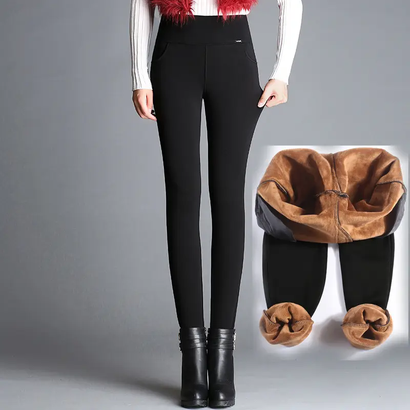 Fleece Leggings Women High Waist Winter Outerwear