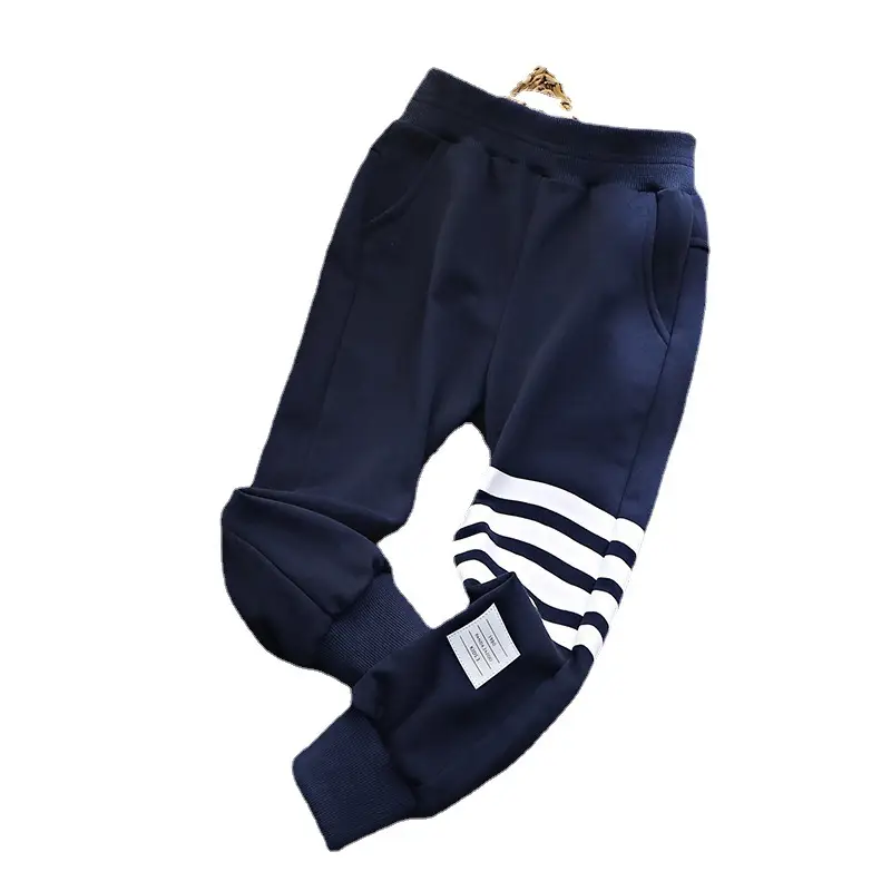 2020 Winter Casual Pants Navy Blue Cotton Long Pants - Image 8
