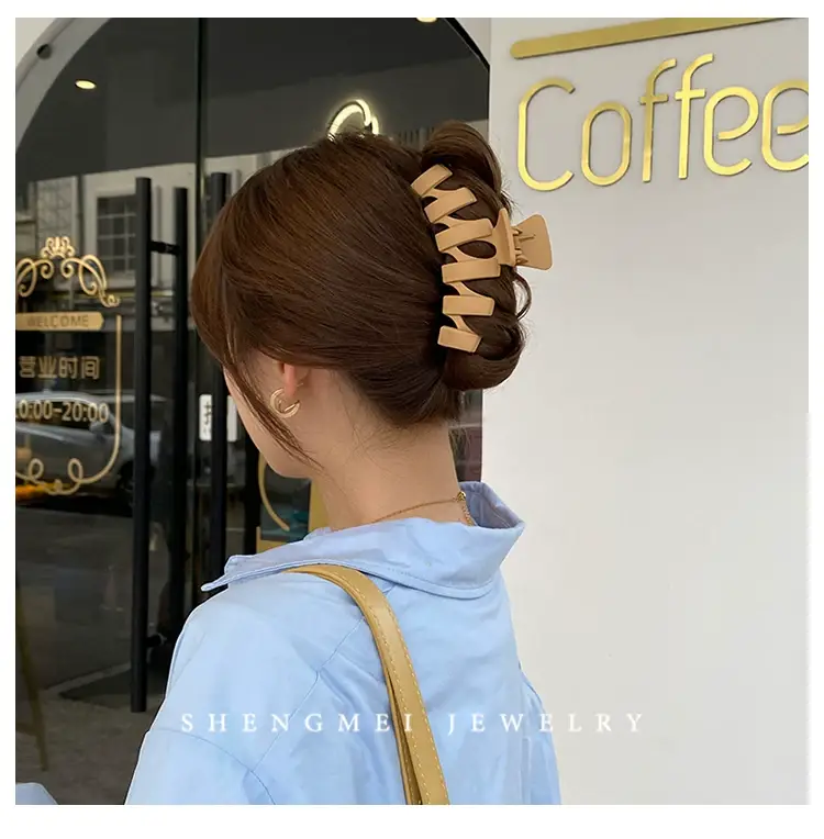 Japanese Korean Style Large Shark Clip Bath Grab Clip Women's Back of Head Clip Headwear — feature 1