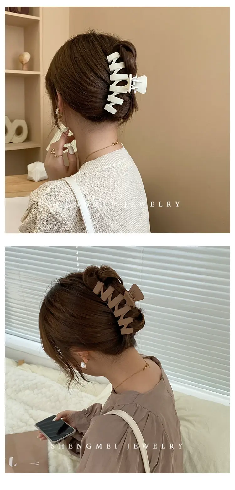 Japanese Korean Style Large Shark Clip Bath Grab Clip Women's Back of Head Clip Headwear — feature 11