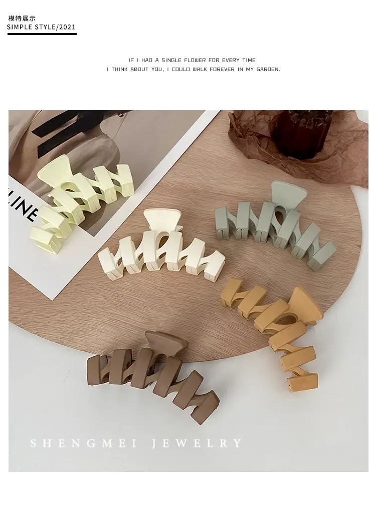Japanese Korean Style Large Shark Clip Bath Grab Clip Women's Back of Head Clip Headwear — feature 3