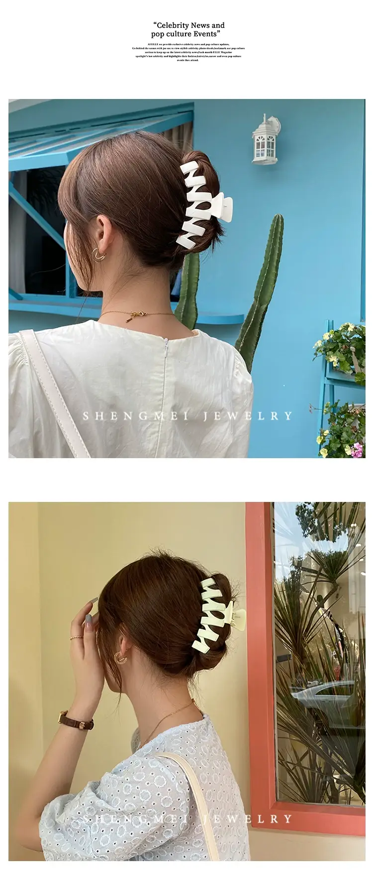Japanese Korean Style Large Shark Clip Bath Grab Clip Women's Back of Head Clip Headwear — feature 6