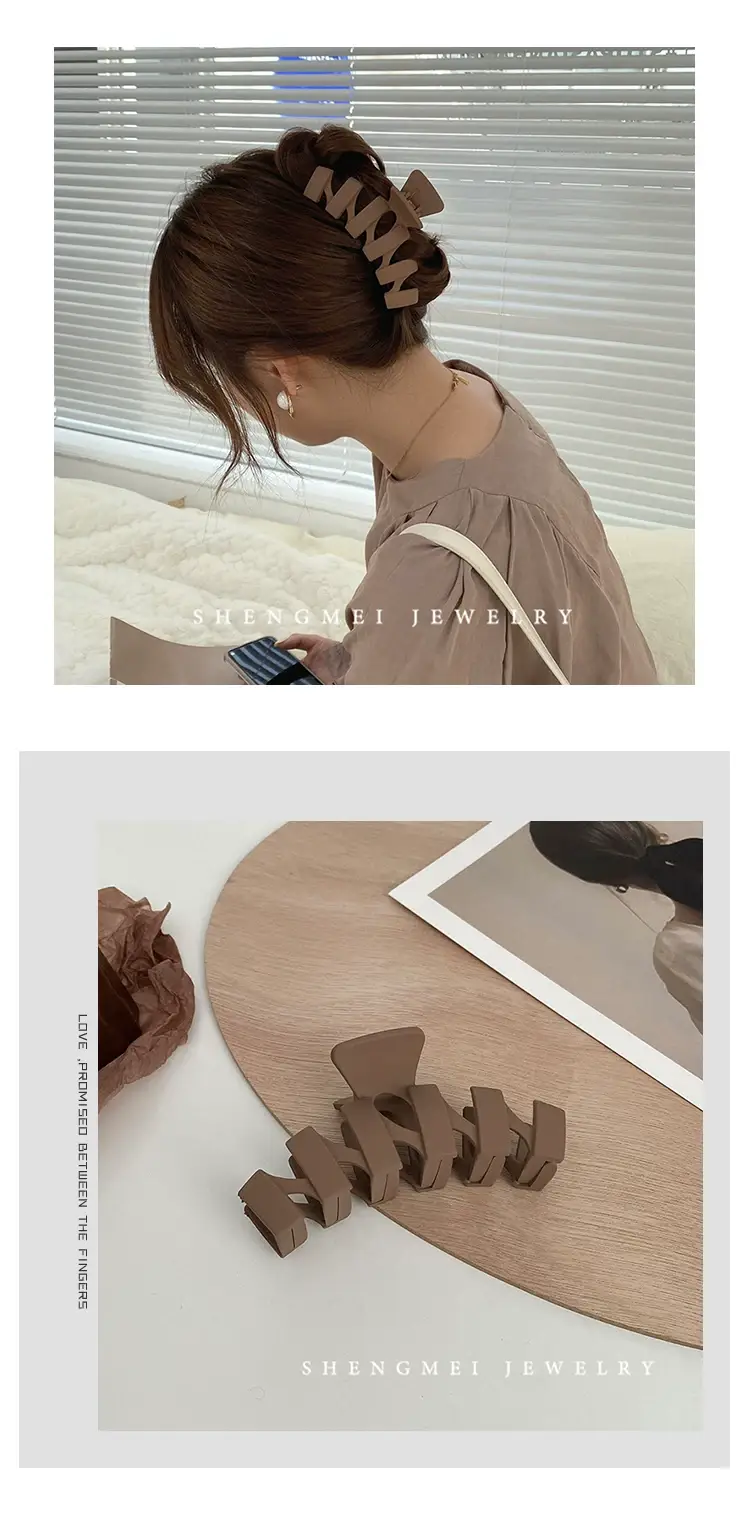 Japanese Korean Style Large Shark Clip Bath Grab Clip Women's Back of Head Clip Headwear — feature 7