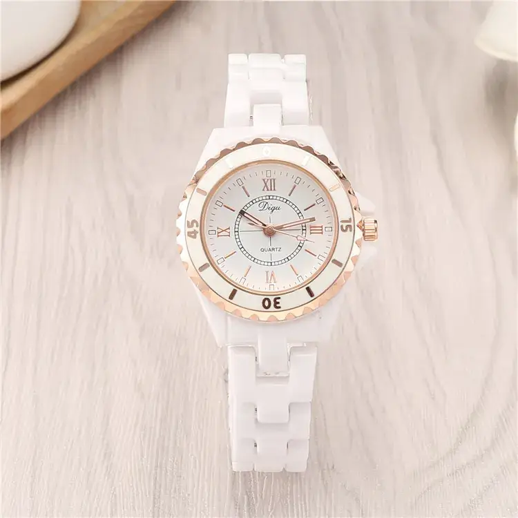 White Ceramic Digital Watch for Women - Image 2