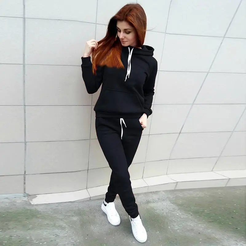 Pink Fleece Hoodie & Pants Set for Women — feature 8