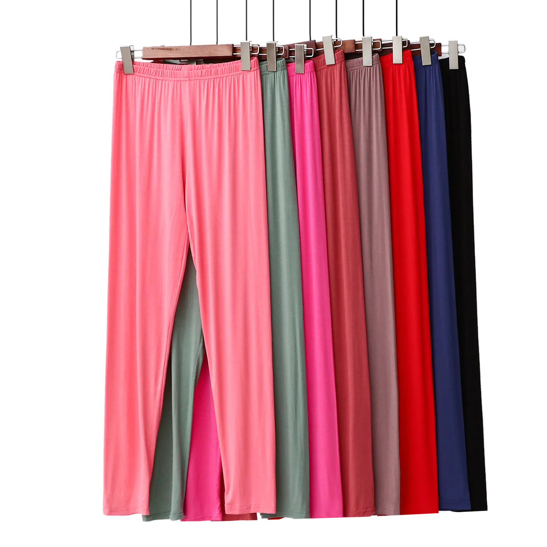 Women's Pink Modal Cropped Pants Large Size
