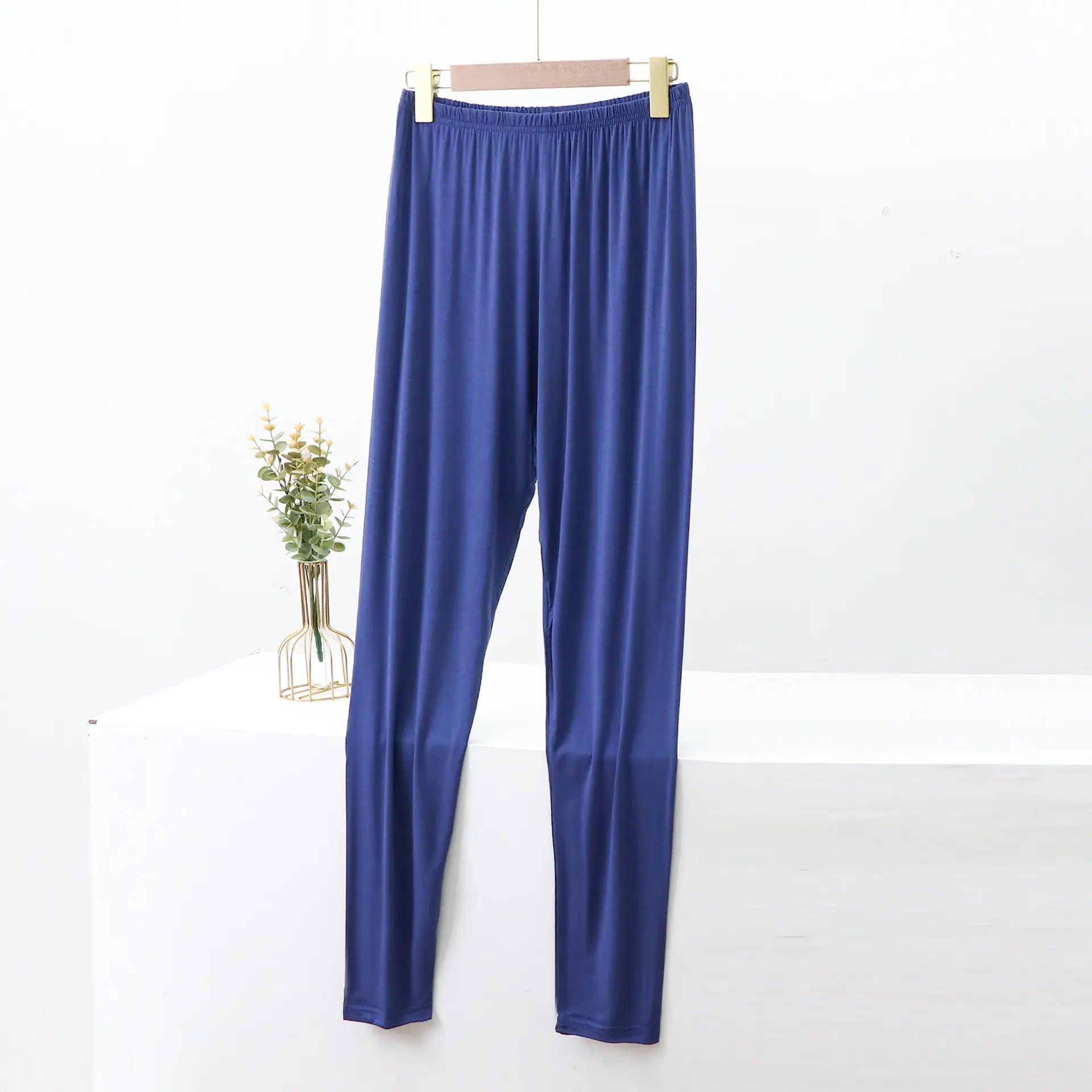 Women's Pink Modal Cropped Pants Large Size