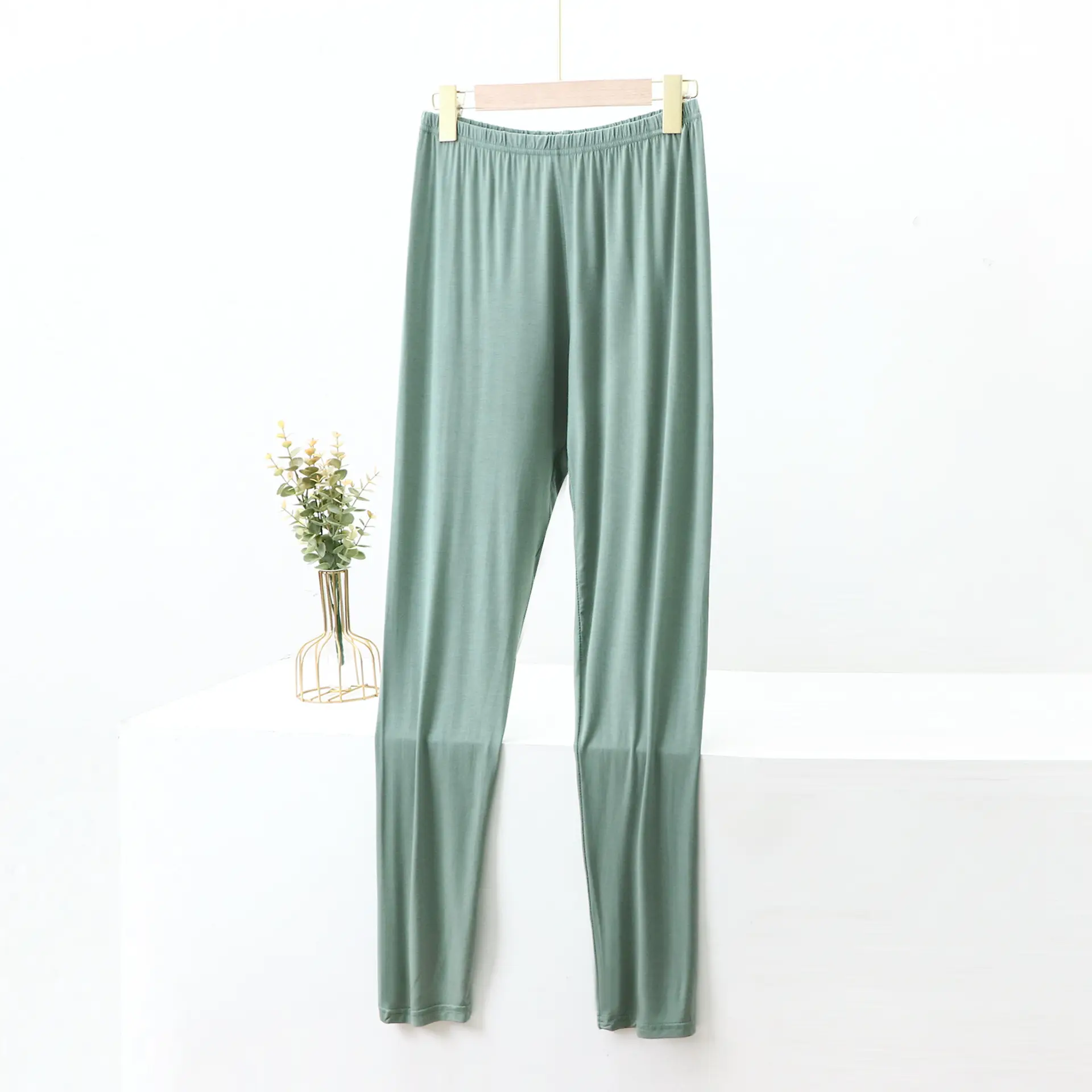 Women's Pink Modal Cropped Pants Large Size
