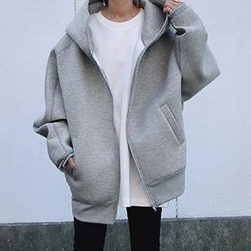 Teal 2023 Hooded Fleece Zipper Coat Long Sleeve - Image 2
