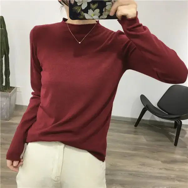 Women's Black Long Sleeve Slim Fit Top - Image 12