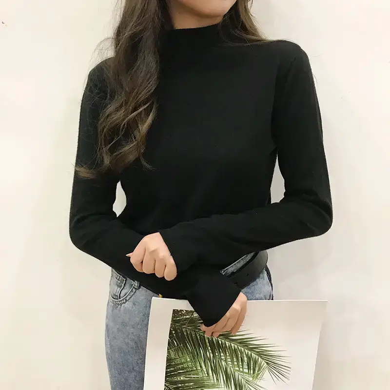 Women's Black Long Sleeve Slim Fit Top - Image 6