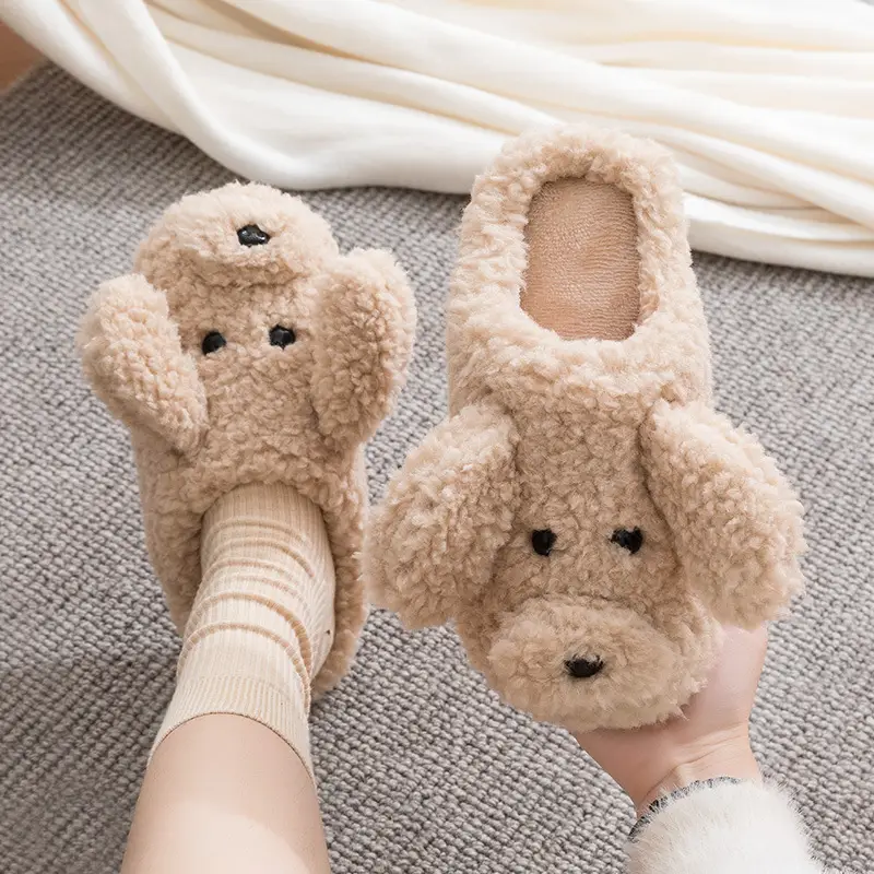 Cotton Slippers Women's Autumn and Winter Cute Household Moonchild Fashion Indoor Non-slip Warm Plush Cotton Slippers Men's