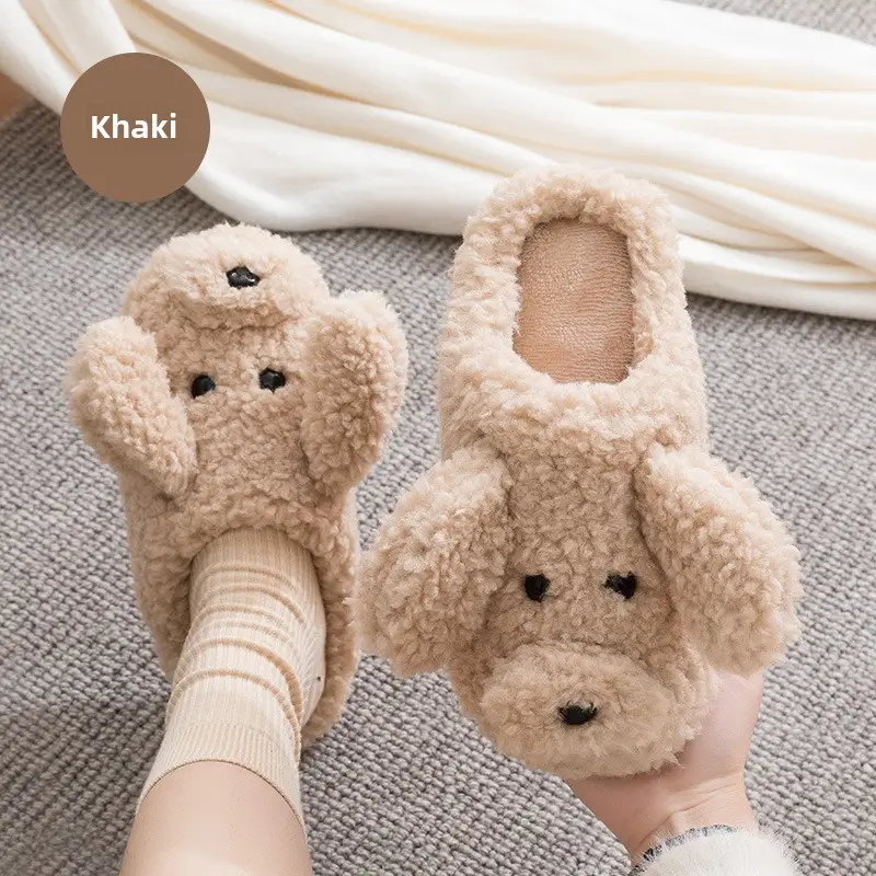 Cotton Slippers Women's Autumn and Winter Cute Household Moonchild Fashion Indoor Non-slip Warm Plush Cotton Slippers Men's