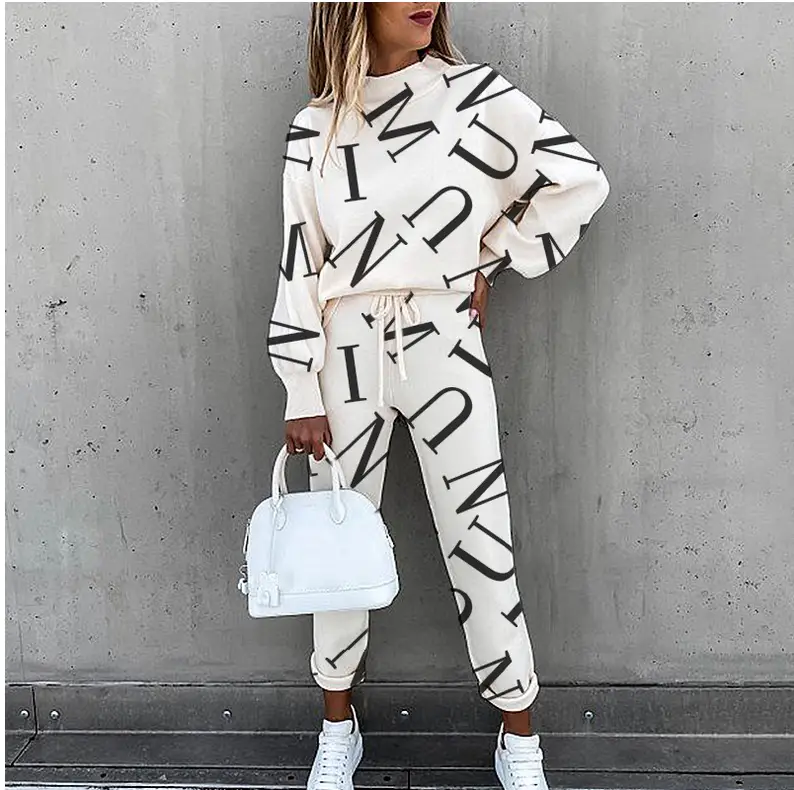 Women Pink Tie-Dye Sweatpants Set Long Sleeve Hoodie — feature 4