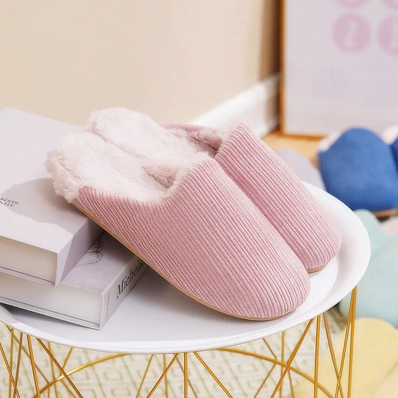 Women Cotton Slippers Mint Green Warm Winter Indoor
