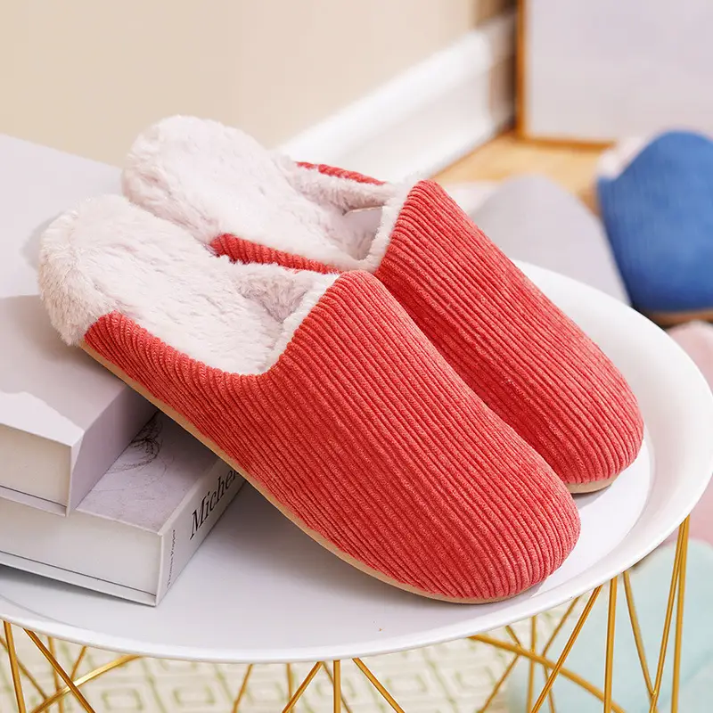 Women Cotton Slippers Mint Green Warm Winter Indoor