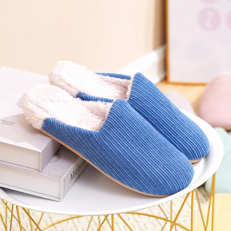 Women Cotton Slippers Mint Green Warm Winter Indoor