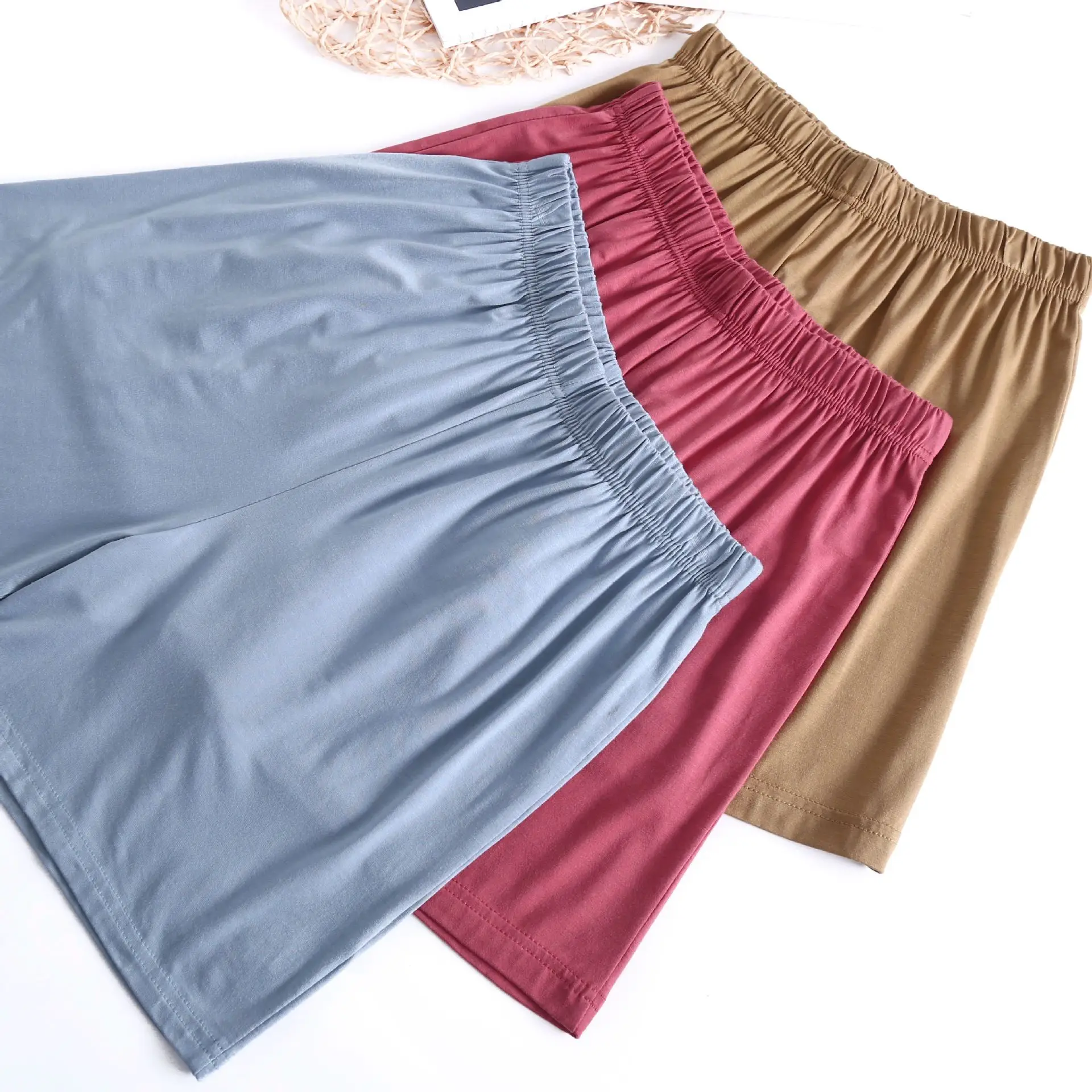 Women's Purple Elastic Waist Loose Shorts