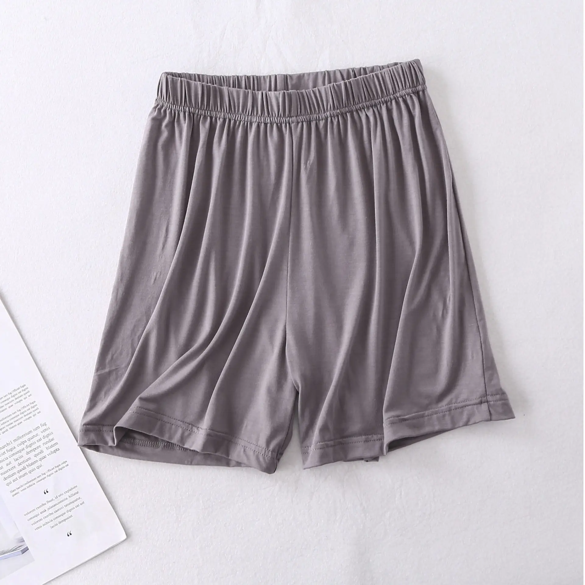Women's Purple Elastic Waist Loose Shorts