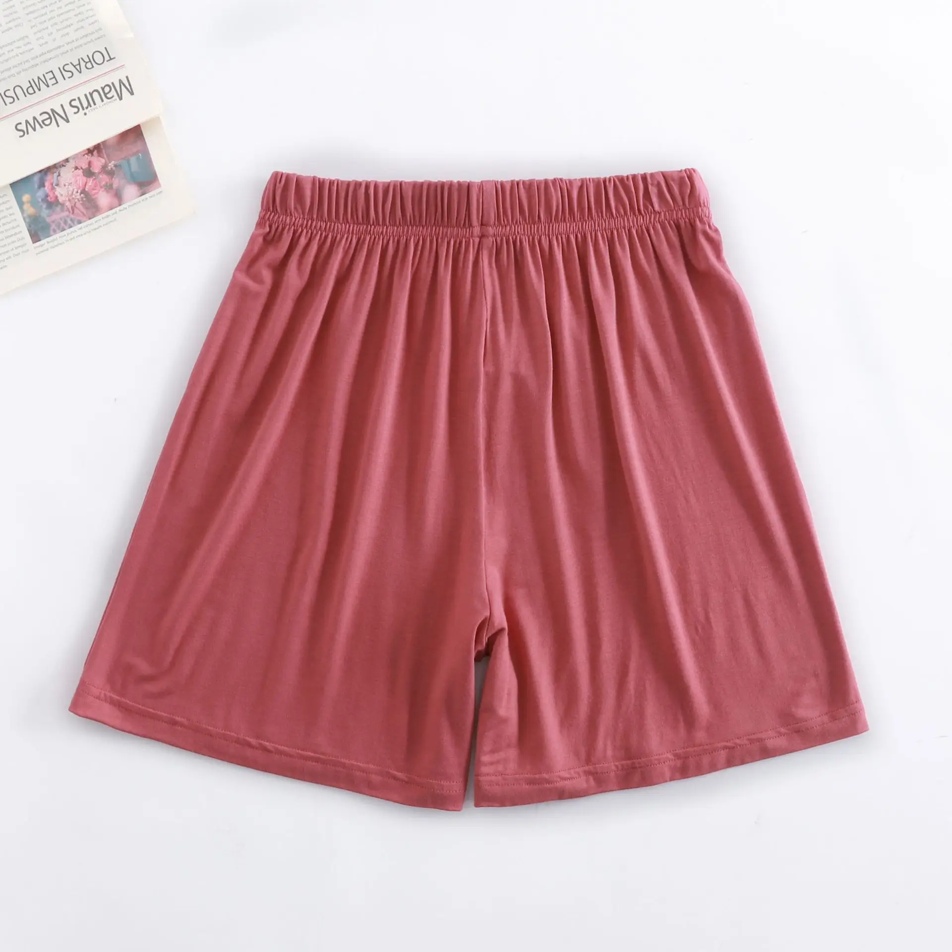 Women's Purple Elastic Waist Loose Shorts