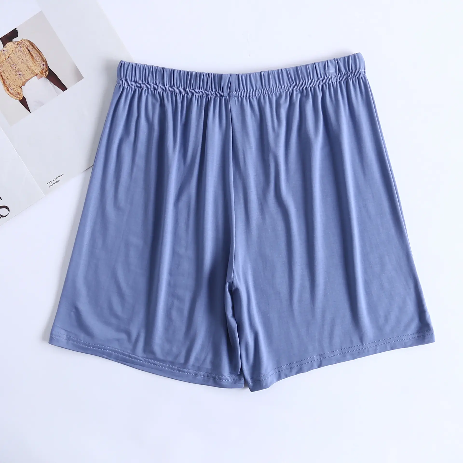 Women's Purple Elastic Waist Loose Shorts