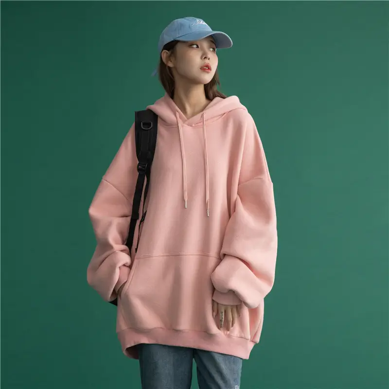 White Korean Style Hooded Sweatshirt for Women - Image 11