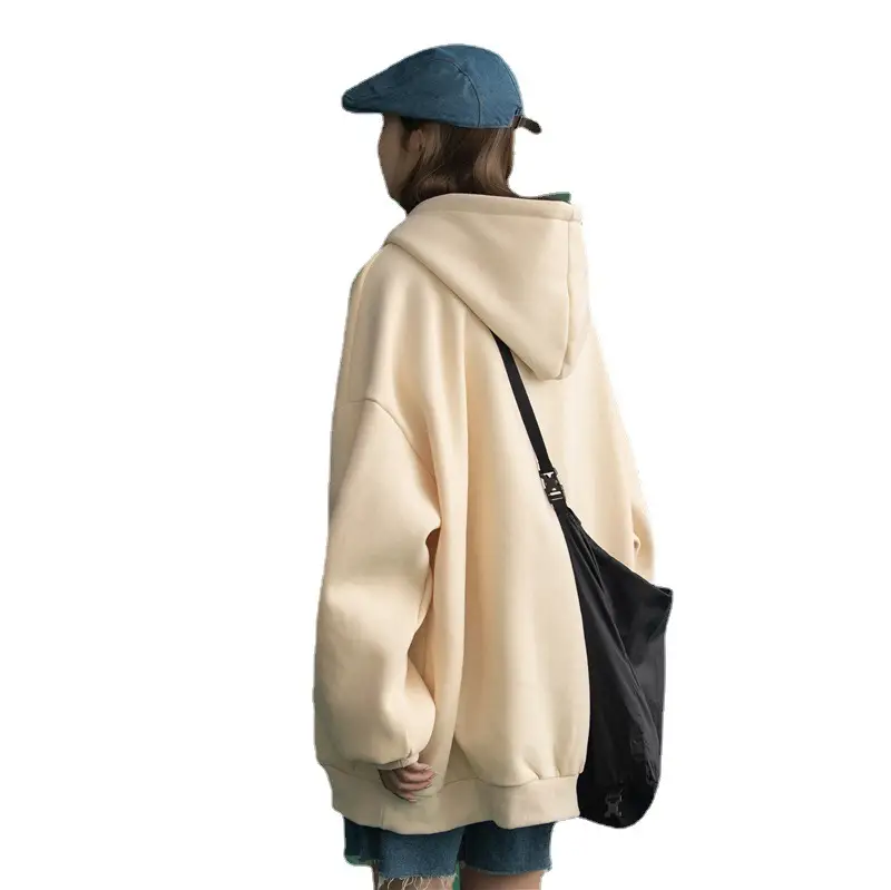 White Korean Style Hooded Sweatshirt for Women - Image 13