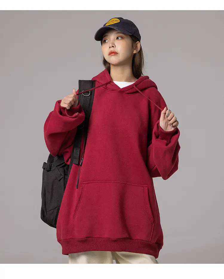 White Korean Style Hooded Sweatshirt for Women — feature 11