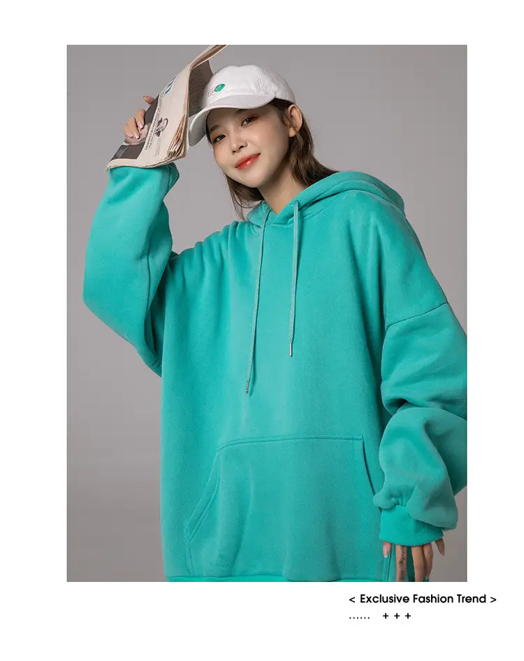 White Korean Style Hooded Sweatshirt for Women — feature 13