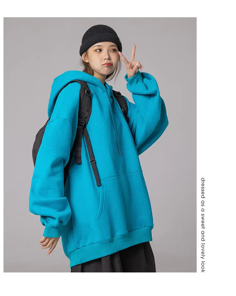 White Korean Style Hooded Sweatshirt for Women — feature 15