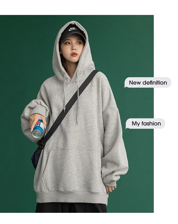 White Korean Style Hooded Sweatshirt for Women — feature 19