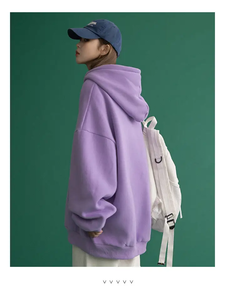 White Korean Style Hooded Sweatshirt for Women — feature 21