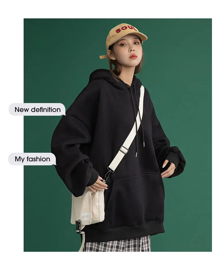 White Korean Style Hooded Sweatshirt for Women — feature 23