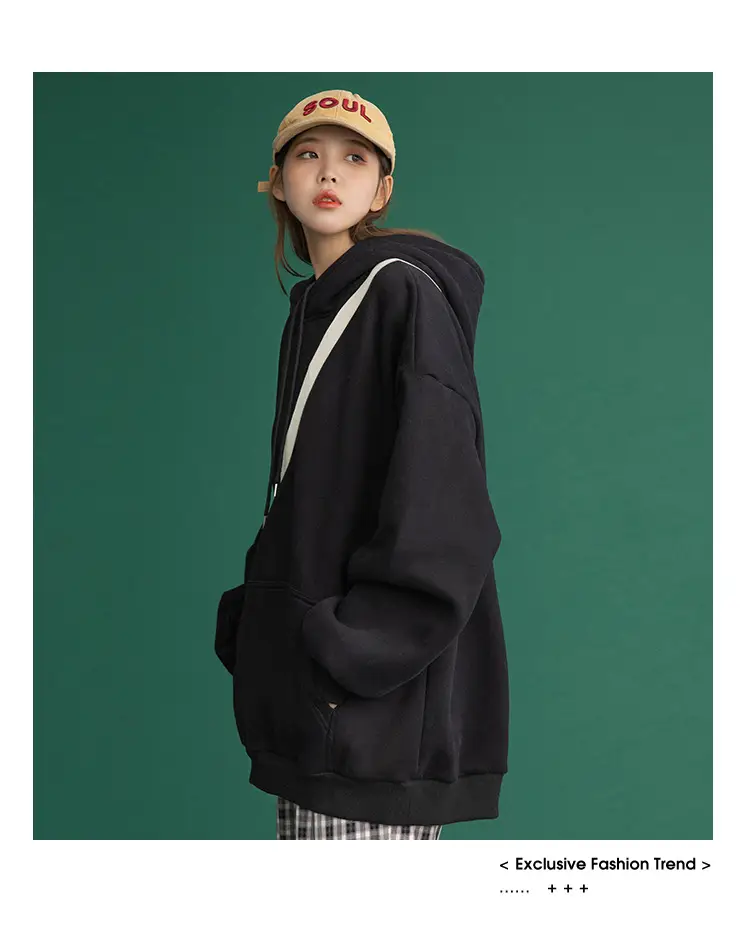 White Korean Style Hooded Sweatshirt for Women — feature 24