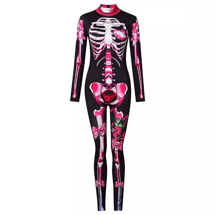 Halloween Skull Skeleton Jumpsuit 2 Colors - Image 8