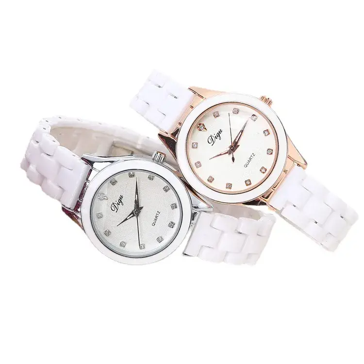 Luminous Quartz Women's Watch Rose Gold White Strap - Image 5